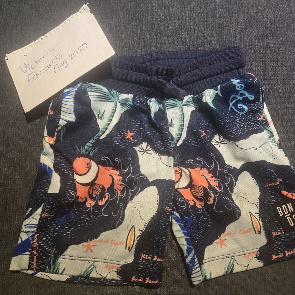 Bonds Kids Shorts - Navy and Orange